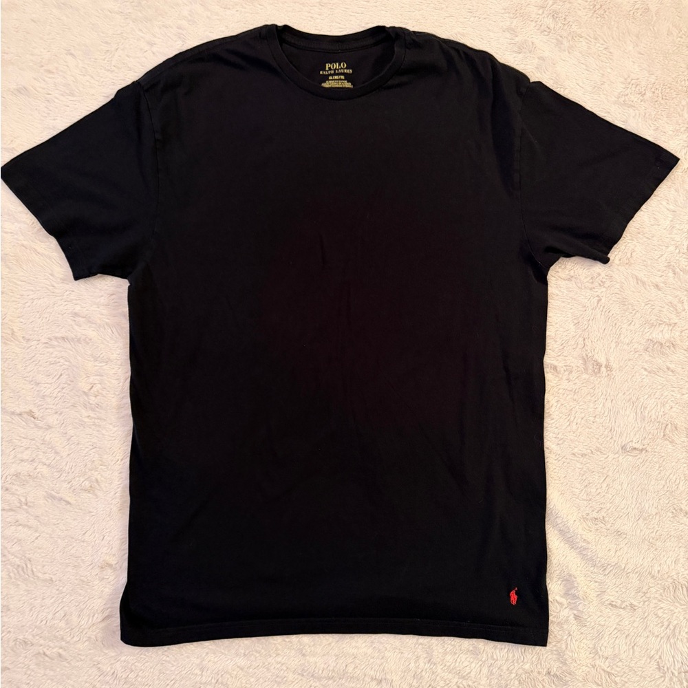 Polo by Ralph Lauren Men's Black Tee with Red Logo